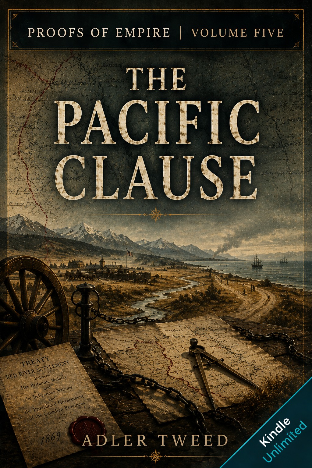 Book cover for Proofs of Empire Volume V, The Pacific Clause, by Adler Tweed.